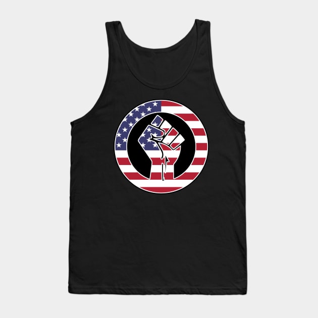 Black Lives Matter Fist Circled Flag America USA Tank Top by aaallsmiles